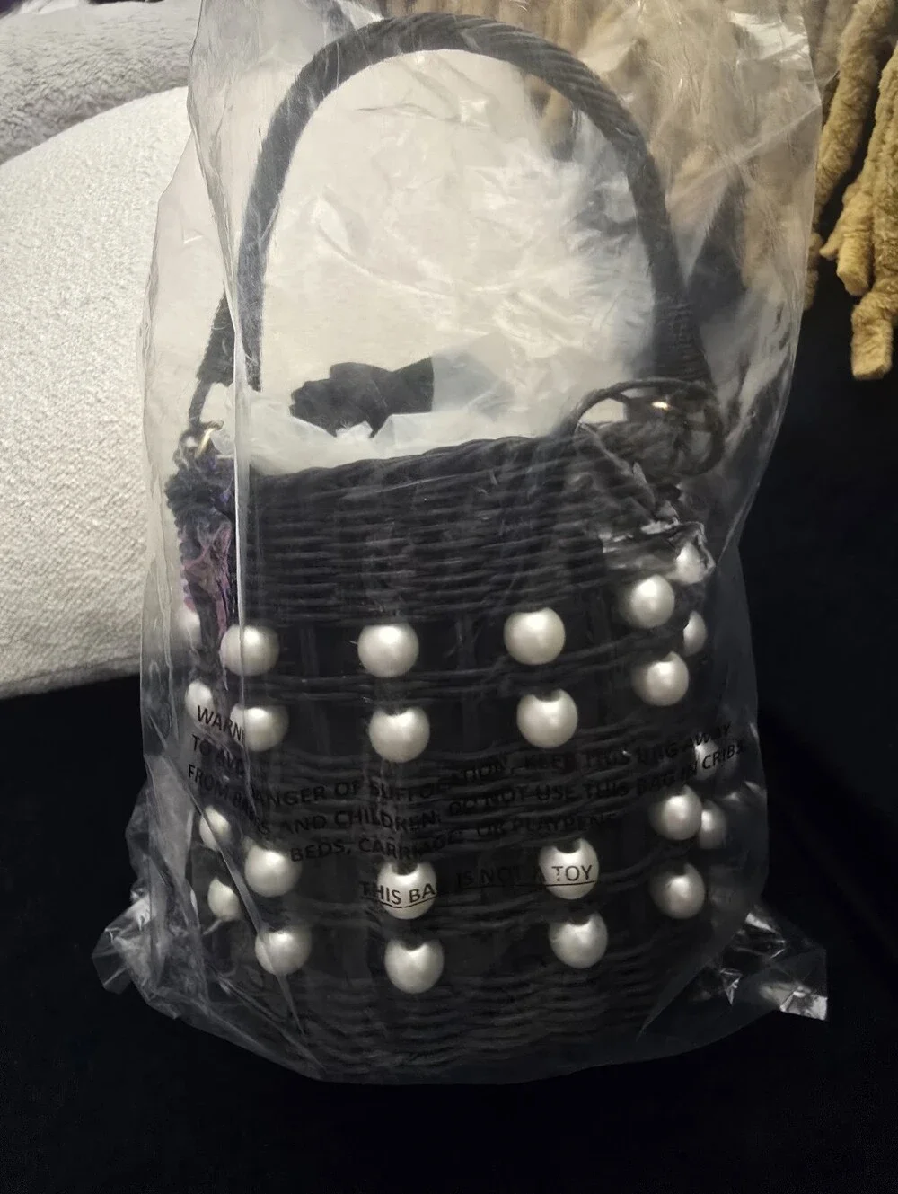 NWT! Kate Spade x Target, Black Wicker Bucket Bag